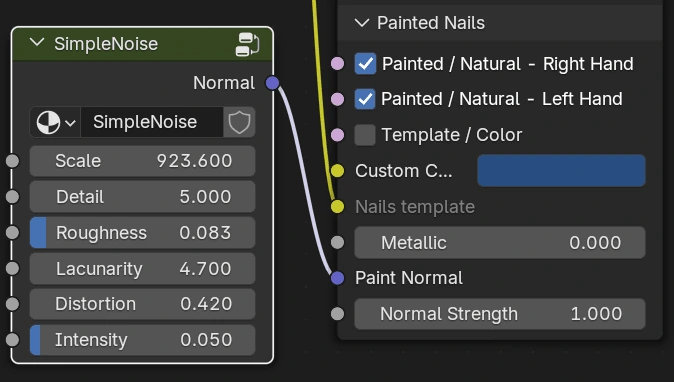 Painted Nails controls