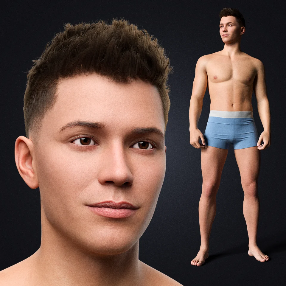 Adrián Realistic Male 3D Character Rig Cinematic Edition for Blender