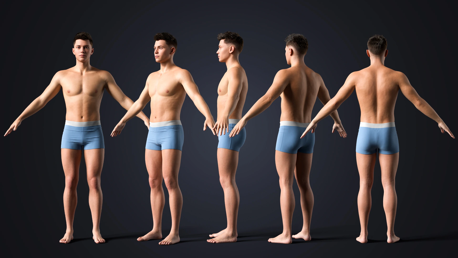 Adrián Cinematic Edition A-pose – full male 3D character rig Blender