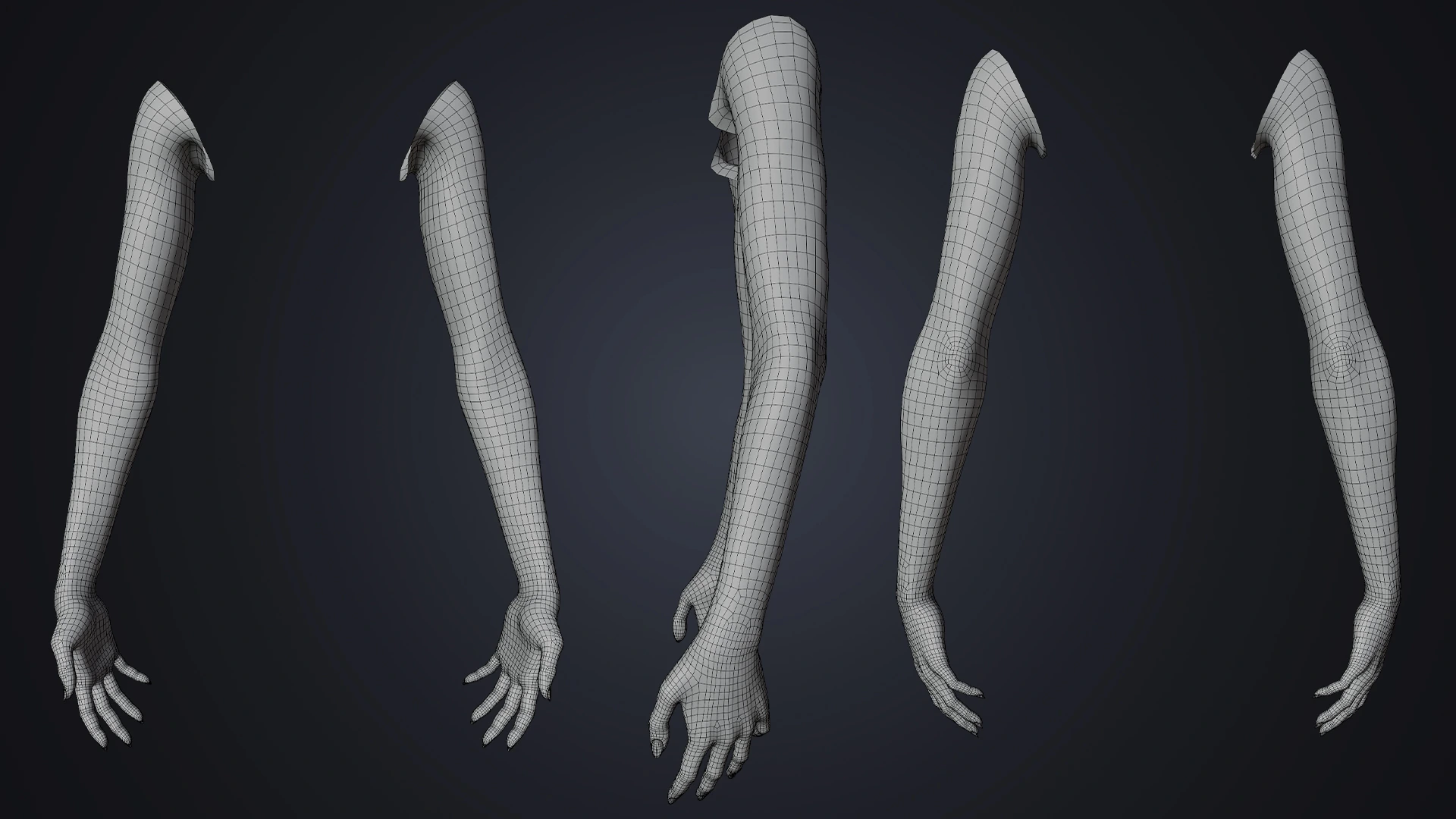 OMNIA Female Arms wireframe – cinematic female arm topology Blender