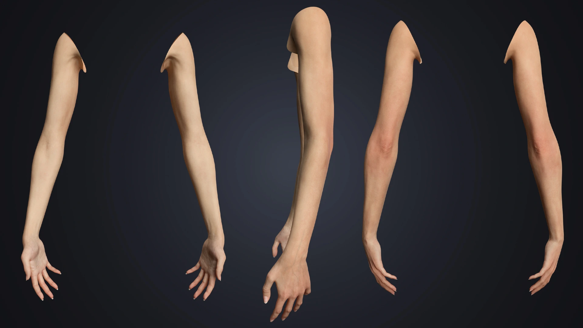 OMNIA Female Arms Real-Time relaxed pose – game-ready female arm rig Blender