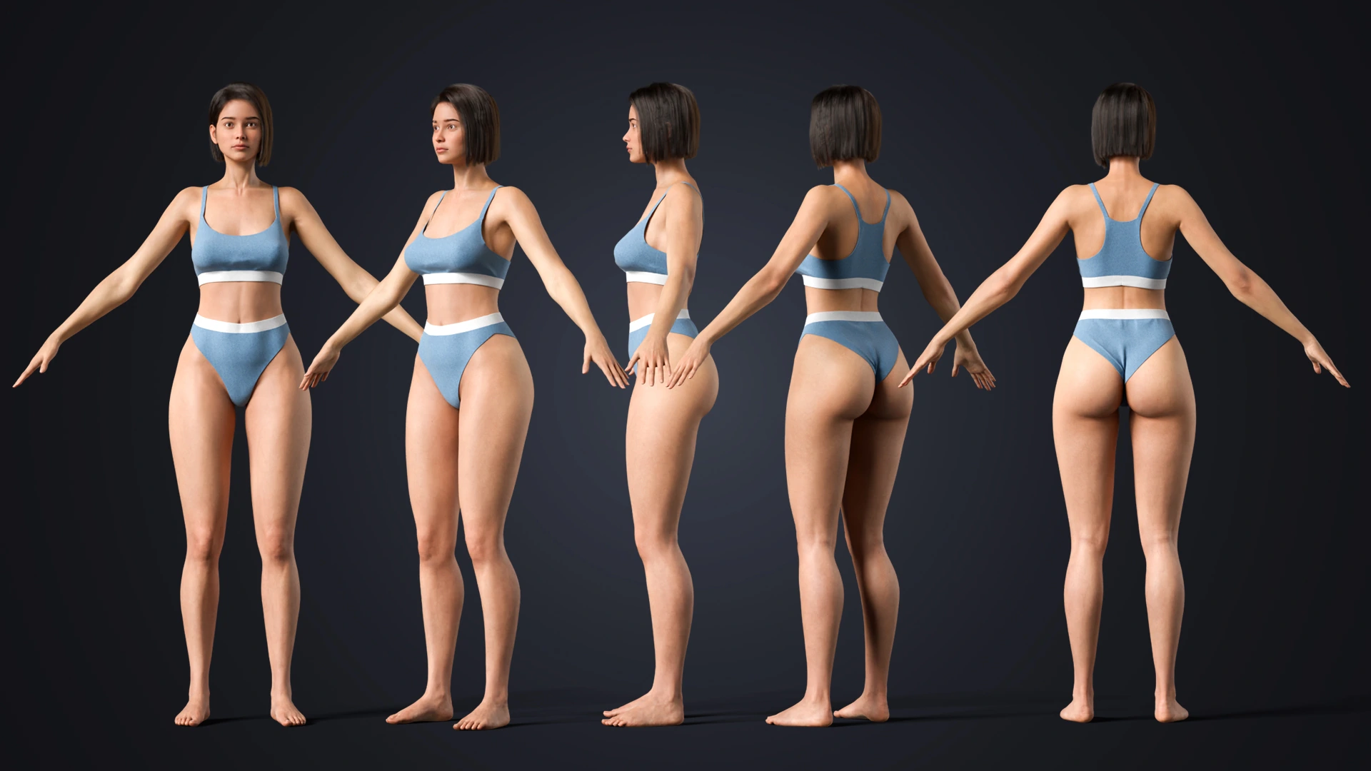 Natalia Cinematic Edition A-pose – full female 3D character rig Blender
