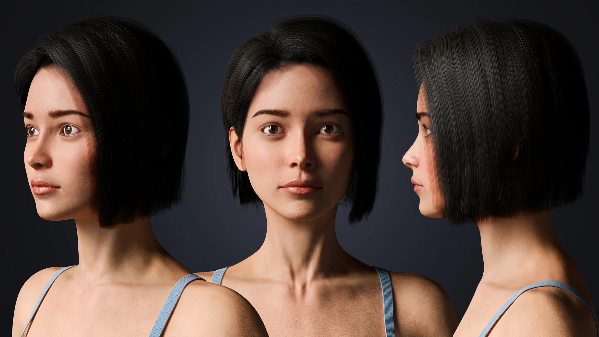Natalia RT face – real-time optimized female character Blender