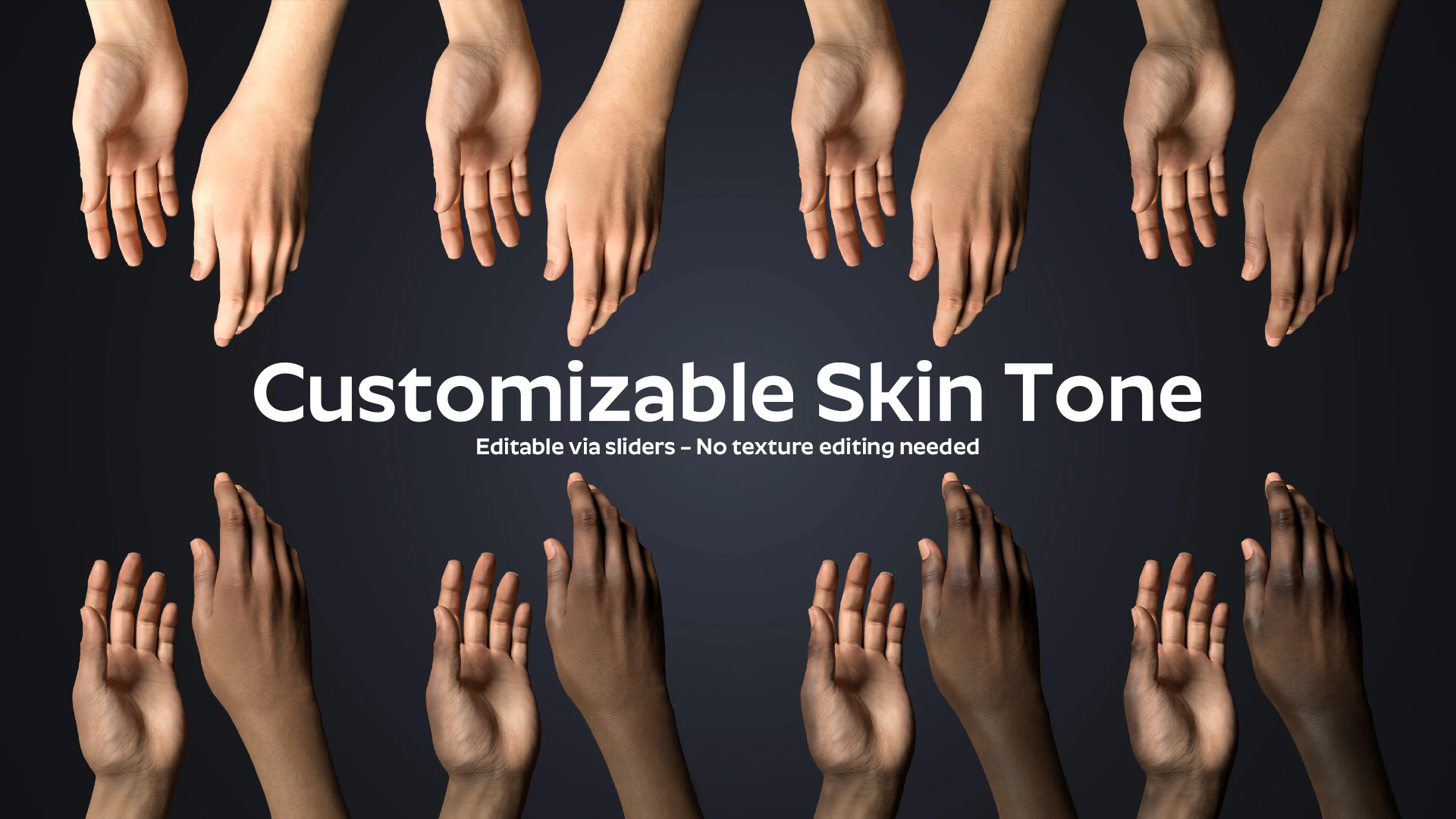 OMNIA Neutral Arms skin tone options – multiple skin colors Blender