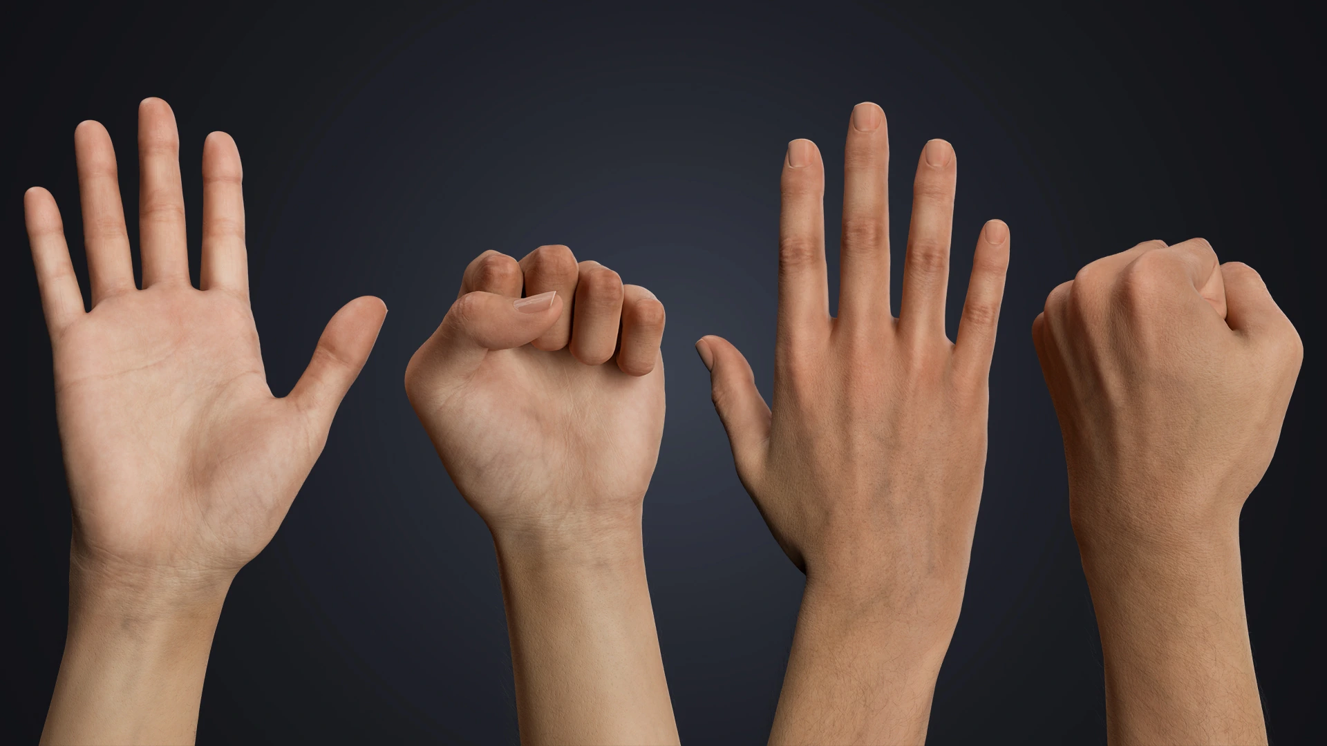 OMNIA Neutral Arms Customizable palm and fist poses – neutral hand rig Blender