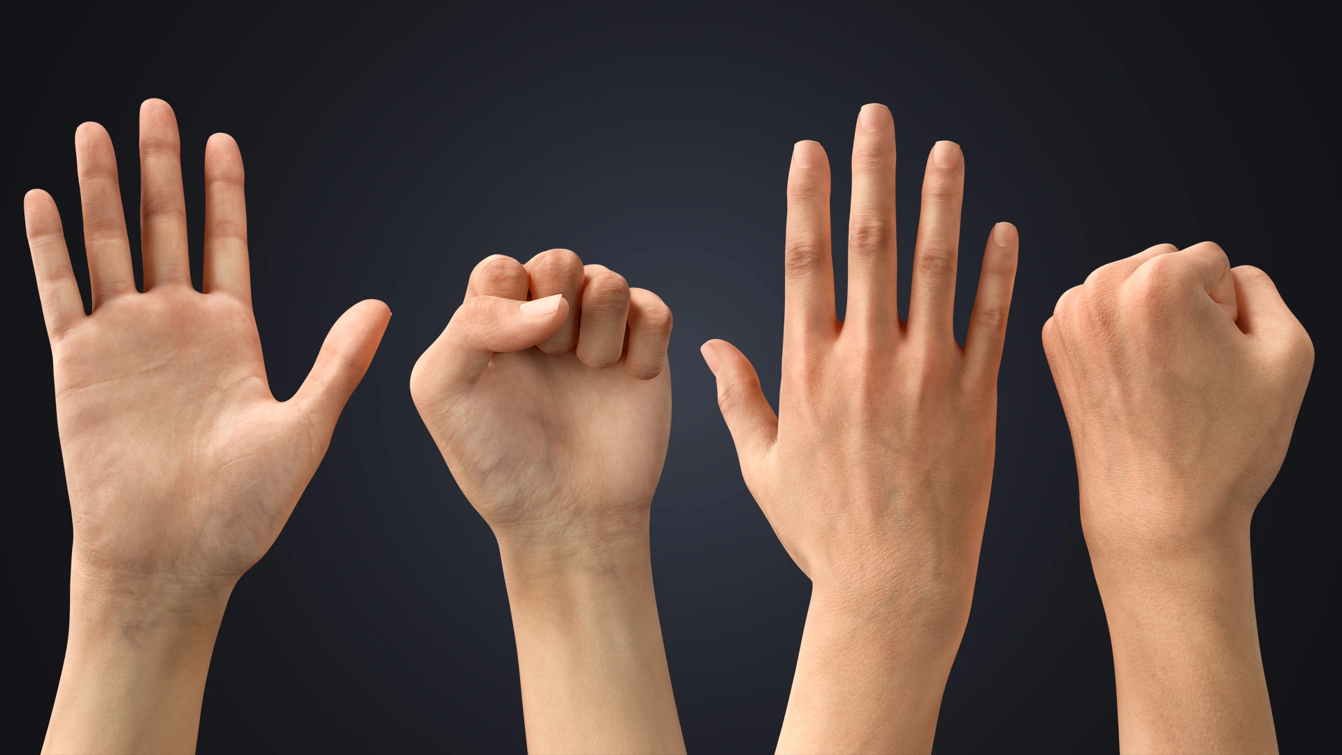 OMNIA Neutral Arms Real-Time palm and fist – game engine neutral arm rig Blender