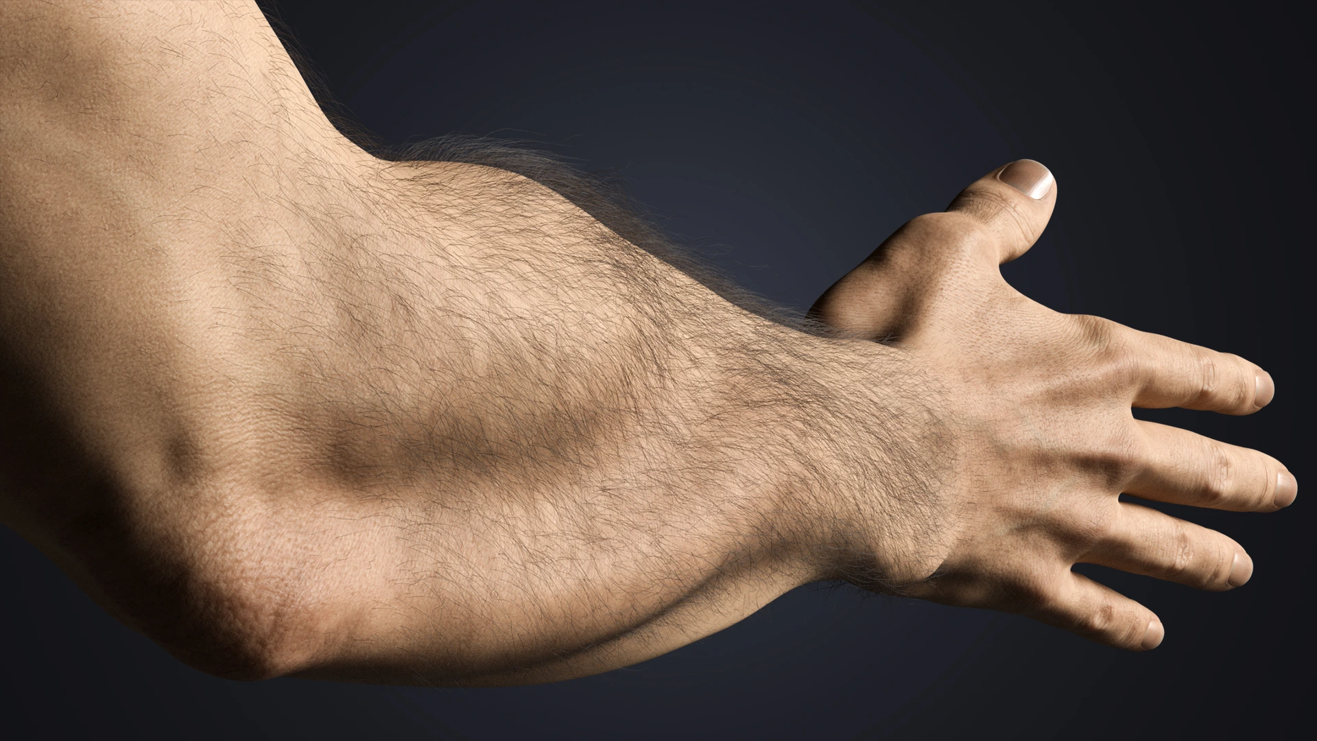 V-ARM 01 palm skin texture detail – male arm rig with 8K PBR textures