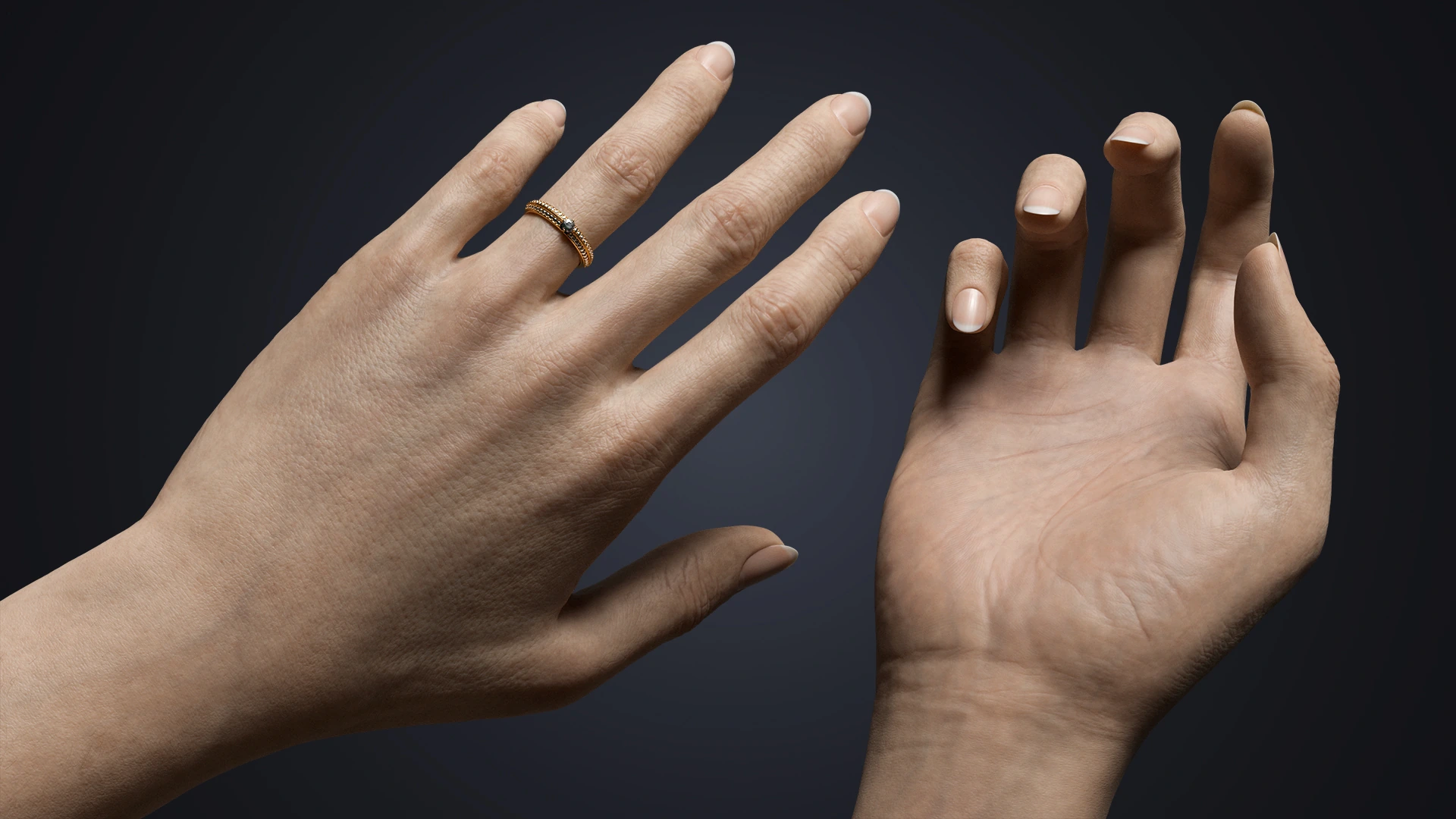 V-ARM 02 ring jewelry visualization – female hand 3D rig for product shots