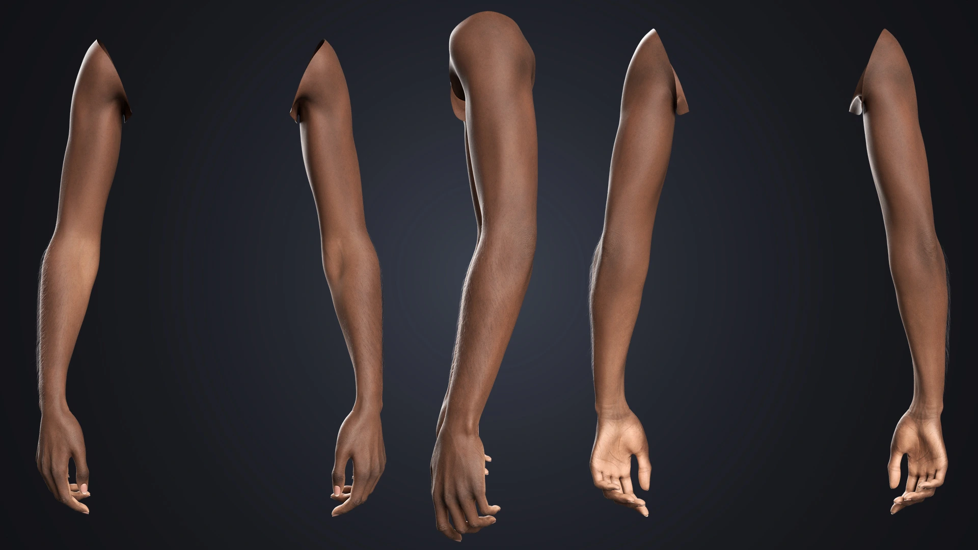 V-ARM 03 full arm 360-degree view – realistic female arm rig for Blender