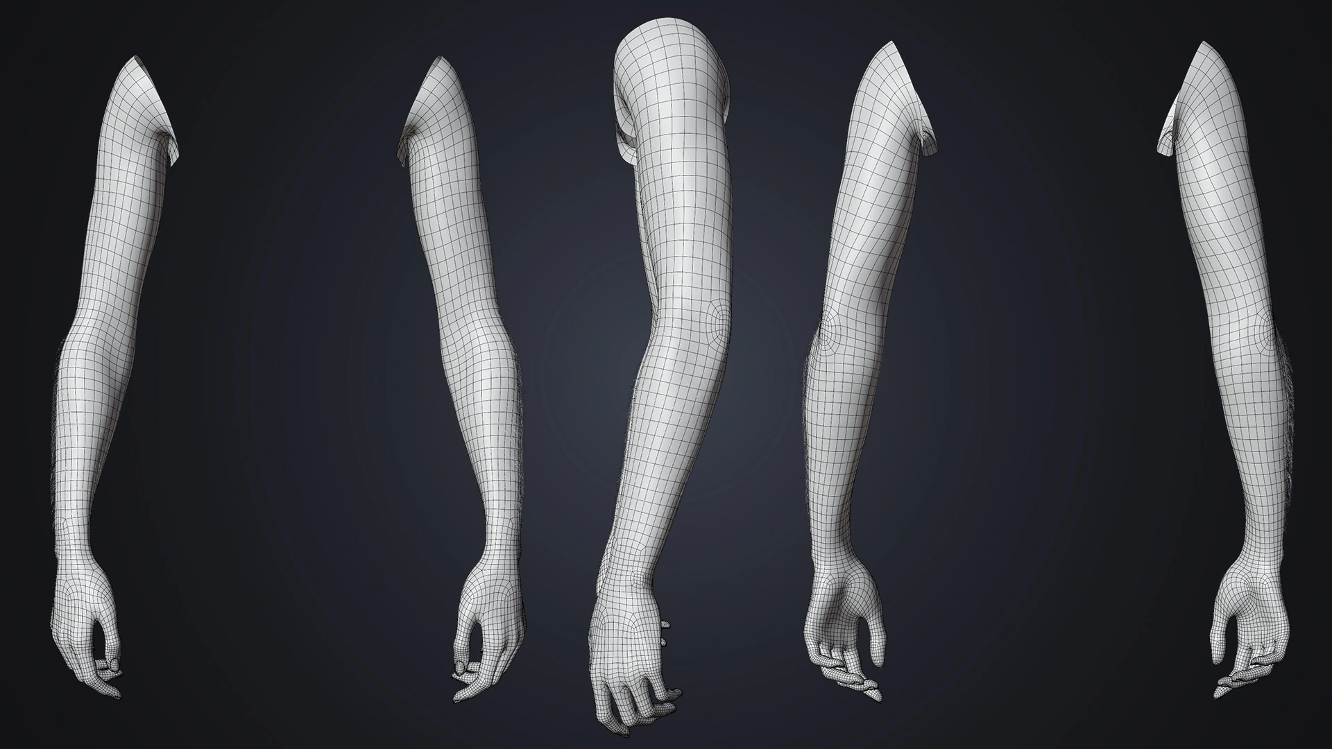 V-ARM 03 wide 360 rotation – dark skin female arm 3D model Blender