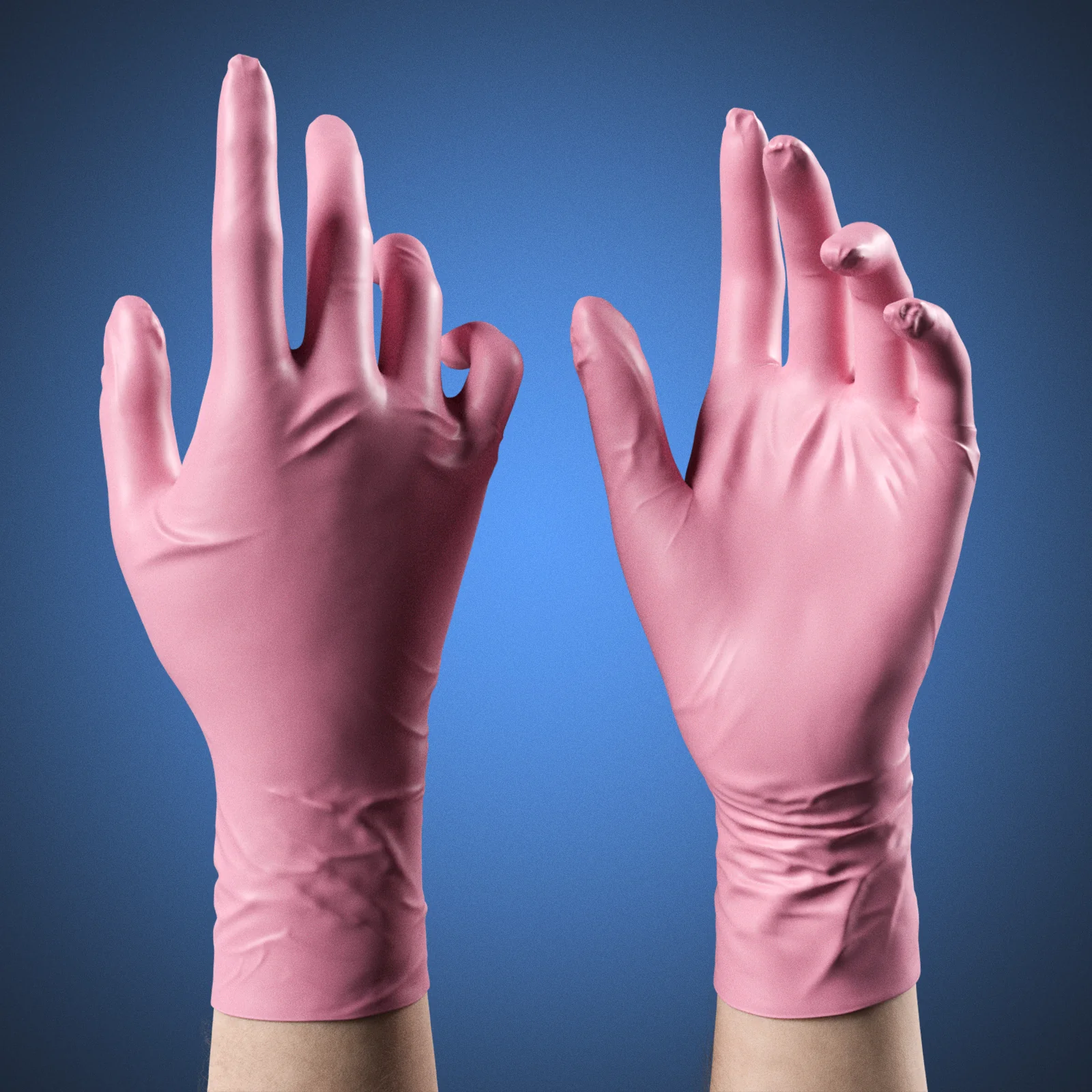 V-ARM 04 Realistic Female Hands in Nitrile Gloves 3D Rig for Blender – VERSA Series